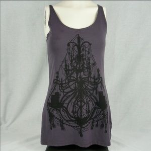 Lauren Moshi Purple Tank Top with Black Design